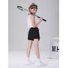 imageDIPUG Girls Butterfly Shorts with Pocket 2in1 Flowy Spandex Athletic Skorts for Running Dance Cheering Sports 516Black