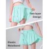 imageDIPUG Girls Butterfly Shorts with Pocket 2in1 Flowy Spandex Athletic Skorts for Running Dance Cheering Sports 516Green