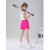 imageDIPUG Girls Butterfly Shorts with Pocket 2in1 Flowy Spandex Athletic Skorts for Running Dance Cheering Sports 516Hot Pink