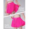 imageDIPUG Girls Butterfly Shorts with Pocket 2in1 Flowy Spandex Athletic Skorts for Running Dance Cheering Sports 516Hot Pink
