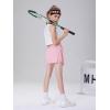 imageDIPUG Girls Butterfly Shorts with Pocket 2in1 Flowy Spandex Athletic Skorts for Running Dance Cheering Sports 516Pink