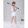 imageDIPUG Girls Butterfly Shorts with Pocket 2in1 Flowy Spandex Athletic Skorts for Running Dance Cheering Sports 516White