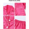 imageDIPUG Girls Pajamas Set Soft Silk Satin 3 Piece PJs Sleepwear for Comfortable NightsHot Pink