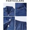 imageDIPUG Girls Pajamas Set Soft Silk Satin 3 Piece PJs Sleepwear for Comfortable NightsNavy