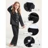 imageDIPUG Girls Pajamas Silk Pajama Set Satin Pjs for Kids Comfortable Nights SleepwearBlack