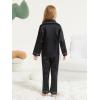 imageDIPUG Girls Pajamas Silk Pajama Set Satin Pjs for Kids Comfortable Nights SleepwearBlack