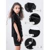 imageDIPUG Girls Pajamas Silk Pajama Set Satin Pjs for Kids Comfortable Nights SleepwearBlack