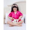imageDIPUG Girls Pajamas Silk Pajama Set Satin Pjs for Kids Comfortable Nights SleepwearHot Pink