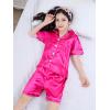 imageDIPUG Girls Pajamas Silk Pajama Set Satin Pjs for Kids Comfortable Nights SleepwearHot Pink