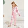 imageDIPUG Girls Pajamas Silk Pajama Set Satin Pjs for Kids Comfortable Nights SleepwearPink