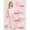 imageDIPUG Girls Pajamas Silk Pajama Set Satin Pjs for Kids Comfortable Nights SleepwearPink
