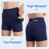 imageDIPUG Girls Volleyball Shorts 3 Pack with Pockets Kids High Waist Biker Shorts for Dance Yoga Cheer GymnasticsBlackblacknavy