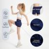 imageDIPUG Girls Volleyball Shorts 3 Pack with Pockets Kids High Waist Biker Shorts for Dance Yoga Cheer GymnasticsBlackblacknavy