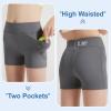 imageDIPUG Girls Volleyball Shorts 3 Pack with Pockets Kids High Waist Biker Shorts for Dance Yoga Cheer GymnasticsBlacknavygrey