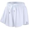 imageDIPUG Girls Butterfly Shorts with Pocket 2in1 Flowy Spandex Athletic Skorts for Running Dance Cheering Sports 516White