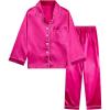 imageDIPUG Girls Pajamas Silk Pajama Set Satin Pjs for Kids Comfortable Nights SleepwearHot Pink