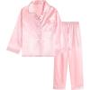 imageDIPUG Girls Pajamas Silk Pajama Set Satin Pjs for Kids Comfortable Nights SleepwearPink