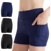 imageDIPUG Girls Volleyball Shorts 3 Pack with Pockets Kids High Waist Biker Shorts for Dance Yoga Cheer GymnasticsBlackblacknavy