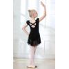 imageDIPUG Ballet Leotards for Girls Ballet Leotard with Skirt Toddler Dance Leotards Flutter Sleeve and CrissCross BackBlacklpurple