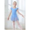 imageDIPUG Ballet Leotards for Girls Ballet Leotard with Skirt Toddler Dance Leotards Flutter Sleeve and CrissCross BackBlue