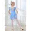 imageDIPUG Ballet Leotards for Girls Ballet Leotard with Skirt Toddler Dance Leotards Flutter Sleeve and CrissCross BackBlue