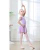 imageDIPUG Ballet Leotards for Girls Ballet Leotard with Skirt Toddler Dance Leotards Flutter Sleeve and CrissCross BackLilac