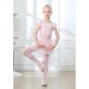 imageDIPUG Ballet Leotards for Girls Ballet Leotard with Skirt Toddler Dance Leotards Flutter Sleeve and CrissCross BackPink