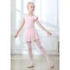 imageDIPUG Ballet Leotards for Girls Ballet Leotard with Skirt Toddler Dance Leotards Flutter Sleeve and CrissCross BackPink