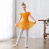 imageDIPUG Ballet Leotards for Girls Ballet Leotard with Skirt Toddler Dance Leotards Flutter Sleeve and CrissCross BackPumpkin