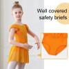 imageDIPUG Ballet Leotards for Girls Ballet Leotard with Skirt Toddler Dance Leotards Flutter Sleeve and CrissCross BackPumpkin