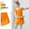 imageDIPUG Ballet Leotards for Girls Ballet Leotard with Skirt Toddler Dance Leotards Flutter Sleeve and CrissCross BackPumpkin