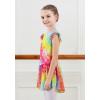imageDIPUG Ballet Leotards for Girls Ballet Leotard with Skirt Toddler Dance Leotards Flutter Sleeve and CrissCross BackRainbow