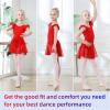 imageDIPUG Ballet Leotards for Girls Ballet Leotard with Skirt Toddler Dance Leotards Flutter Sleeve and CrissCross BackRed