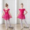 imageDIPUG Ballet Leotards for Girls Ballet Leotard with Skirt Toddler Dance Leotards Flutter Sleeve and CrissCross BackRose