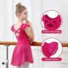 imageDIPUG Ballet Leotards for Girls Ballet Leotard with Skirt Toddler Dance Leotards Flutter Sleeve and CrissCross BackRose