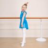 imageDIPUG Ballet Leotards for Girls Ballet Leotard with Skirt Toddler Dance Leotards Flutter Sleeve and CrissCross BackTurquoise