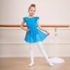 imageDIPUG Ballet Leotards for Girls Ballet Leotard with Skirt Toddler Dance Leotards Flutter Sleeve and CrissCross BackTurquoise