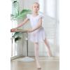 imageDIPUG Ballet Leotards for Girls Ballet Leotard with Skirt Toddler Dance Leotards Flutter Sleeve and CrissCross BackWhite