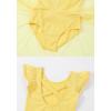 imageDIPUG Ballet Leotards for Girls Ballet Leotard with Skirt Toddler Dance Leotards Flutter Sleeve and CrissCross BackYellow