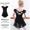 imageDIPUG Ballet Leotards for Girls Toddler Dance Leotard with Removable Skirt ComboBlackdouble Sleeve