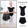 imageDIPUG Ballet Leotards for Girls Toddler Dance Leotard with Removable Skirt ComboBlackdouble Sleeve