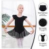 imageDIPUG Ballet Leotards for Girls Toddler Dance Leotard with Removable Skirt ComboBlackdouble Sleeve