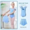 imageDIPUG Ballet Leotards for Girls Toddler Dance Leotard with Removable Skirt ComboBluedouble Sleeve