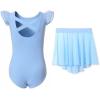 imageDIPUG Ballet Leotards for Girls Toddler Dance Leotard with Removable Skirt ComboBluedouble Sleeve