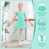imageDIPUG Ballet Leotards for Girls Toddler Dance Leotard with Removable Skirt ComboGreendouble Sleeve