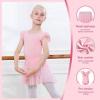 imageDIPUG Ballet Leotards for Girls Toddler Dance Leotard with Removable Skirt ComboPinkdouble Sleeve