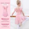 imageDIPUG Ballet Leotards for Girls Toddler Dance Leotard with Removable Skirt ComboPinkdouble Sleeve