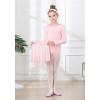 imageDIPUG Ballet Leotards for Girls Toddler Dance Leotard with Removable Skirt ComboPinklong Sleeve