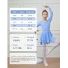 imageDIPUG Ballet Leotards for Girls with Skirt Shiny Toddler Dance Leotard Butterfly Long SleeveBlue