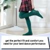 imageDIPUG Ballet Tights for Girls  Thick Soft Footed Dance Tights for Toddlers and KidsGreen 1 Pack